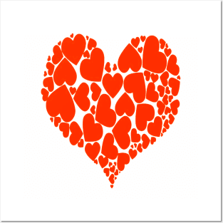 A Heart Full Of Love Red Pattern Posters and Art